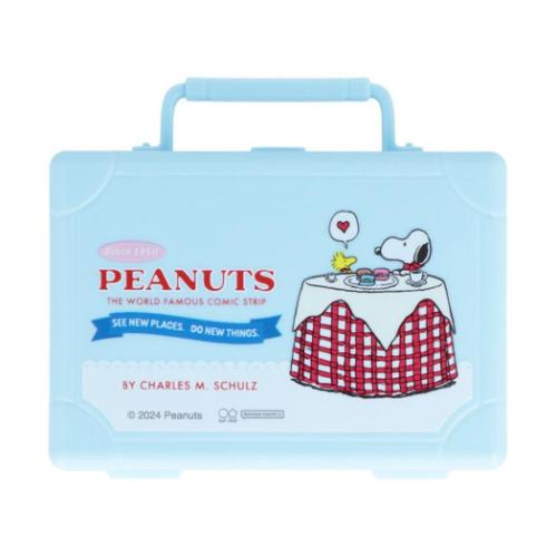 ミニトランクケース入メモ メモ帳 スヌーピー Bon Voyage！ ライトブルー ピーナッツ サンスター文具 新学期準備文具 かわいい メール便可