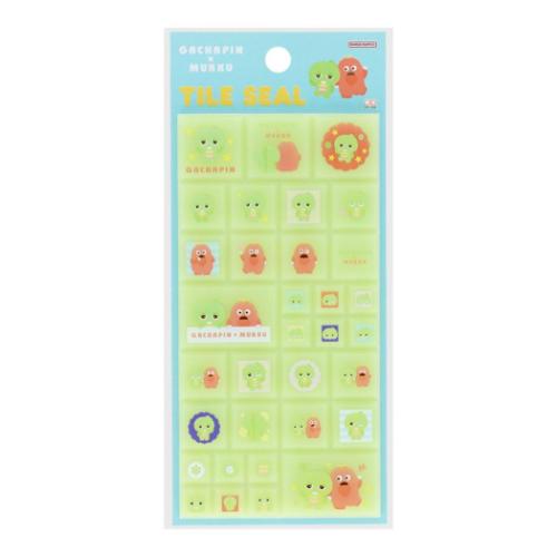 タイルシール シールシート ガチャピン＆ムック ガチャピン サンスター文具 デコレーション 手帳デコ メール便可