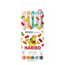 プロパスウインドウ 5色セット カラーペン HARIBO ハリボー スモークカラー お菓子パッケージ 三菱鉛筆 新学期準備文具 事務用品 グミ型ステッカー付き ...