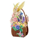 アキ JAU 10-4 立体ダイカットカード グリーティングカード 秋の花かご サンリオ メッセージカード 多目的 メール便可