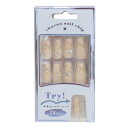 ネイルチップ ロングスクエアタイプ コスメ雑貨 NUDITY BEIGE カミオジャパン ネイルアート 付け爪 おしゃれ メール便可