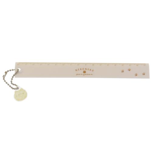 キーホルダー付き17cm定規 ものさし ねこねこパン屋さん カミオジャパン 新学期準備文具 かわいい メー..