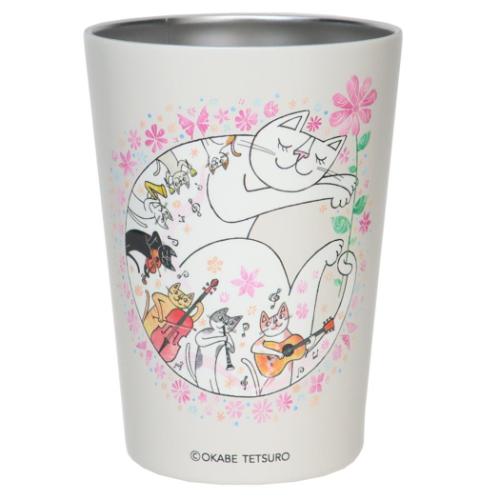 2WAY真空二重タンブラー 450ml 保温保冷コップ おかべてつろう こころまあるくなる 東亜金属 ステンレス ドリンクホルダー