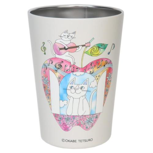 2WAY真空二重タンブラー 450ml 保温保冷コップ おかべてつろう きみの心が聴こえてくるよ 東亜金属 ス..