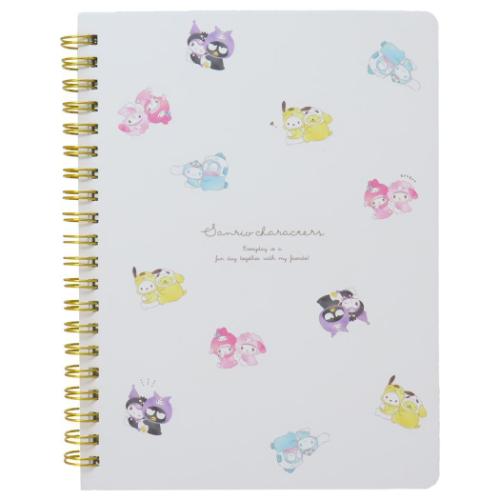 Wリングノート リングノート サンリオキャラクターズ はぐっこ チラシ サンリオ ティーズファクトリー かわいい 方眼 メール便可