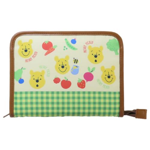 ファスナージャバラマルチケース 母子手帳ケース くまのプーさん 野菜柄 ディズニー クーザ 通帳 おくすり手帳 ポーチ メール便可