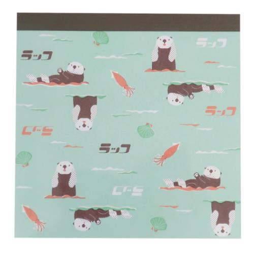 メモパッド スクエア メモ帳 アニマル百貨店 ラッコ どうぶつ Green Flash 新学期準備文具 伝言 事務用..