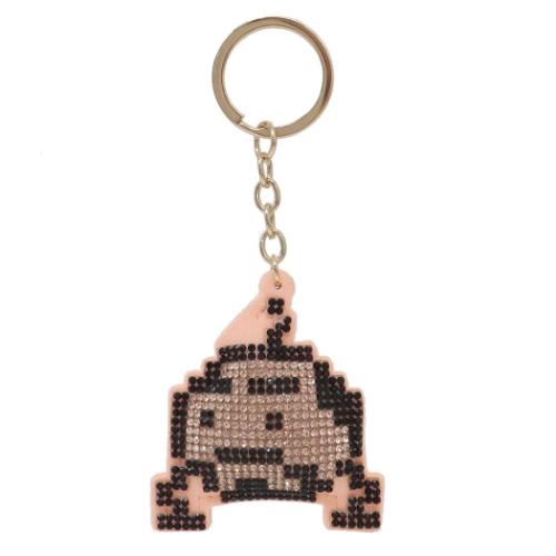 楽天雑貨＆アートの通販店ベルコモンラインストーンキーホルダー キーリング たまごっち おやじっち バンダイ プレゼント キラキラ メール便可