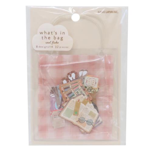 WHAT‘SINTHEBAGシールフレーク フレークシール 図書館に行くときのカバン カミオジャパン デコシール ..