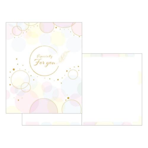 二つ折りメロディ色紙 色紙 パステルドット クローズピン メッセージボード 寄せ書き 卒業 結婚 転勤 退職祝い