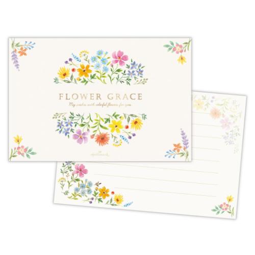 ハガキ箋 便箋 フラワーグレイス 日本ホールマーク 手紙 葉書箋 便せん メール便可