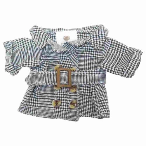 グレンチェックコート ぬいぐるみ用小物 かえるのピクルス ナカジマ ビーンドール用品 きせかえ メール便可