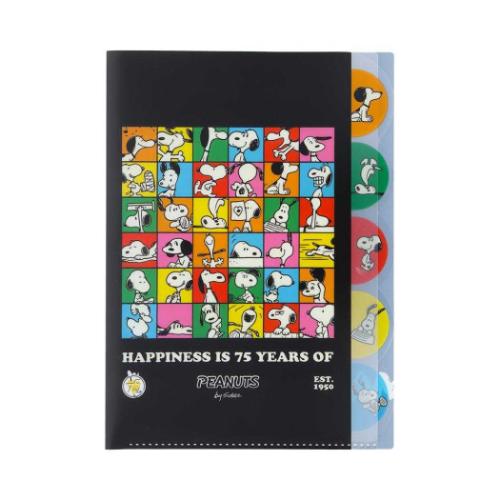 ダイカットクリアファイル5P 5ポケット A4 ポケットファイル スヌーピー ブロック ピーナッツ サンスタ..