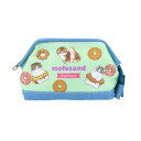 デニムポーチ ワイヤー入 コスメポーチ モフサンド ドーナツにゃん mofusand サンスター文具 化粧ポーチ 小物入れ(4)
