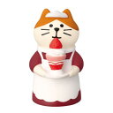 ウエイトレス猫 いちごパフェ マスコット コンコンスイーツパーラー デコレ プレゼント インテリア かわいい
