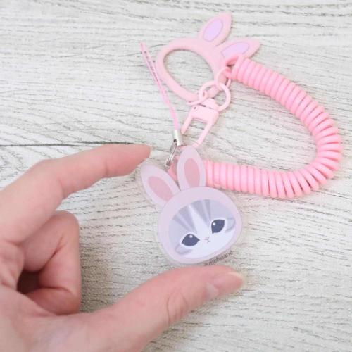 雑貨＆アートの通販店ベルコモンのマルチコイルストラップ 携帯ストラップ モフサンド うさにゃん mofusand グルマンディーズ スマホアクセ かわいい メール便可｜アングル2