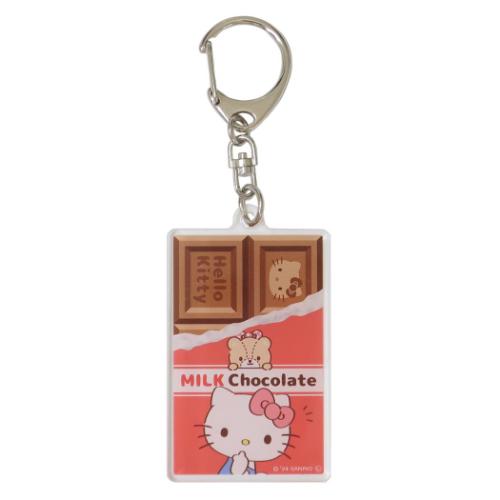 香り付きアクリルキーホルダー キーリング ハローキティ チョコレート サンリオ カミオジャパン コレクション雑貨 メール便可
