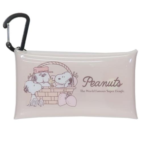 クリアマルチケースS ミニポーチ スヌーピー ストロベリー ピーナッツ マリモクラフト 小物入れ メール便可
