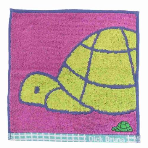 ジャガードハンカチタオル オーガニックコットン ミニタオル ミッフィー チアフルシリーズかめ ディックブルーナ 丸眞 汗拭きタオル 絵本メール便可のサムネイル