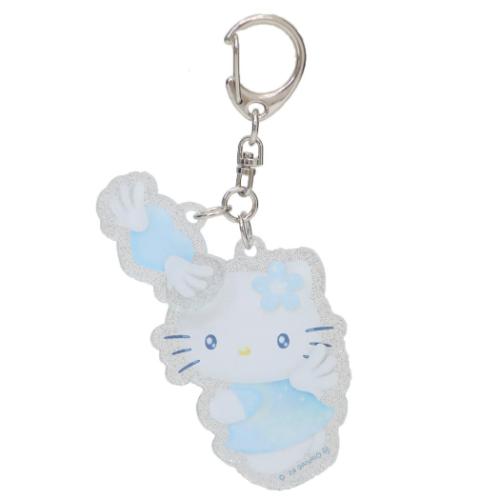 ラメ入りキーホルダー キーリング ハローキティ みずいろ エンジェル SI サンリオ マリモクラフト プレ..