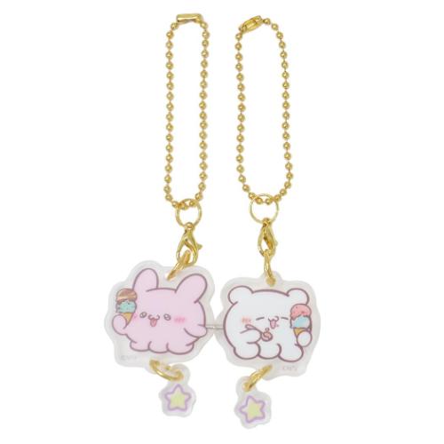 ひっつきアクリルキーホルダー キーチェーン らぶいーず アイス サンタン プチギフト メール便可