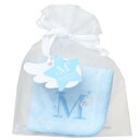 巾着入りイニシャルタオル ミニタオル M ティーズファクトリー プレゼント かわいい メール便可