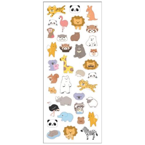 貼ってはがせるフィルムシール シールシート どうぶつえん クローズピン デコレーション 手帳デコ DECO..