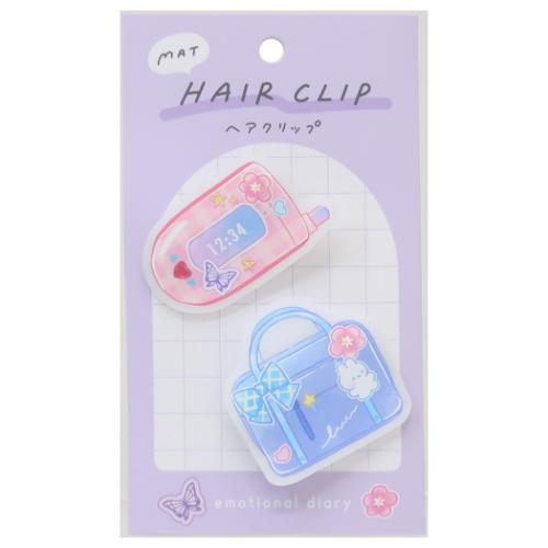 マットヘアクリップ ヘアアクセ EMOTIONAL DIARY カミオジャパン ヘアークリップ かわいい メール便可