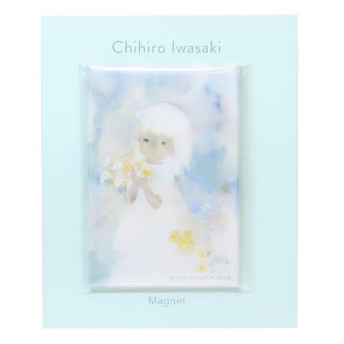 ダイカットマグネット 磁石 いわさきちひろ 花を持つワンピースの少女 Green Flash プレゼント 絵本作家 メール便可