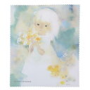 メガネクロス メガネ拭き いわさきちひろ 花を持つワンピースの少女 Green Flash 眼鏡 絵本作家 メール便可