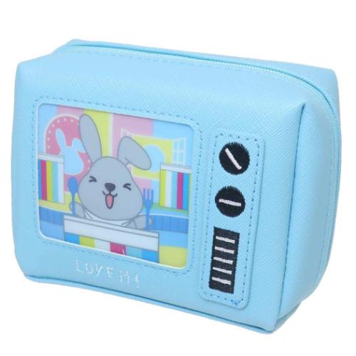 楽天雑貨＆アートの通販店ベルコモンテレビ型ポーチ コスメポーチ ラッピー ブルー カミオジャパン 小物入れ 化粧ポーチ