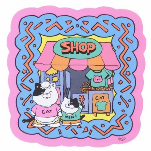 キャラクターステッカー ダイカットシール ラブリーフレンズ ねこ親子 お店 スモールプラネット ダイカ..