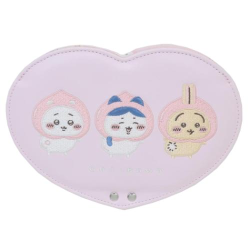 ハート型ファブリックミラー 手鏡 ちいかわ 粧美堂 折りたたみミラー