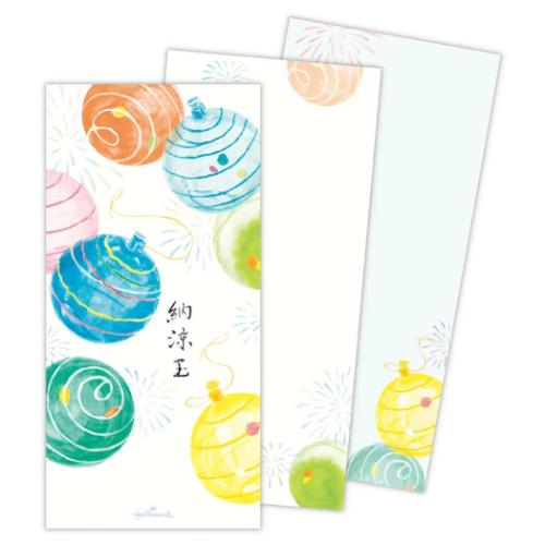 一筆箋 全般柄 便箋 納涼玉2 ヨーヨー風船 日本ホールマーク 手紙 便せん かわいい 夏 メール便可