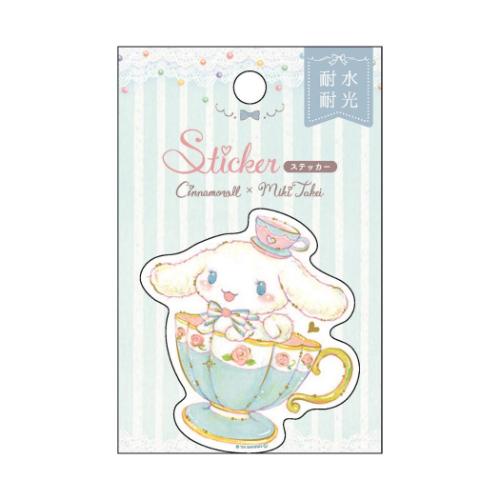 ステッカー ダイカットシール サンリオキャラクターズxたけいみき シナモロール ティーパーティー サンリオ クローズピン 耐水耐光 デコシール メール便可