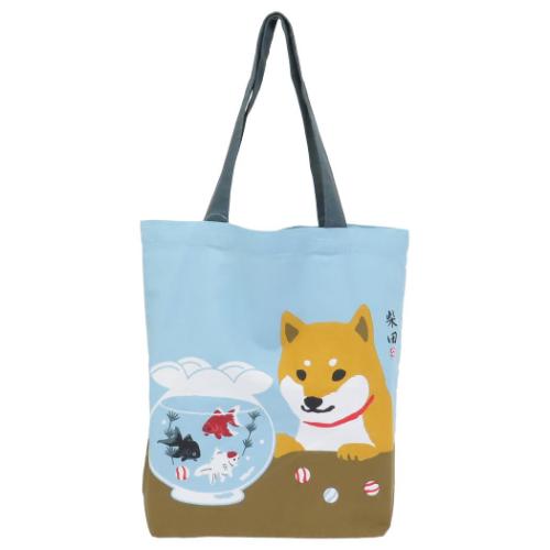 A4トート トートバッグ きんぎょとしばた ライトブルー フレンズヒル FRIENDSHILL 手提げかばん かわいい メール便可