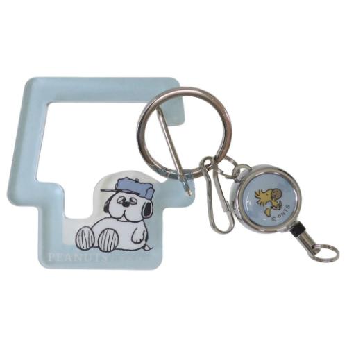 リール付きアクリルカラビナ キーリング スヌーピー オラフ ピーナッツ カミオジャパン チャーム 鍵ホルダー メール便可