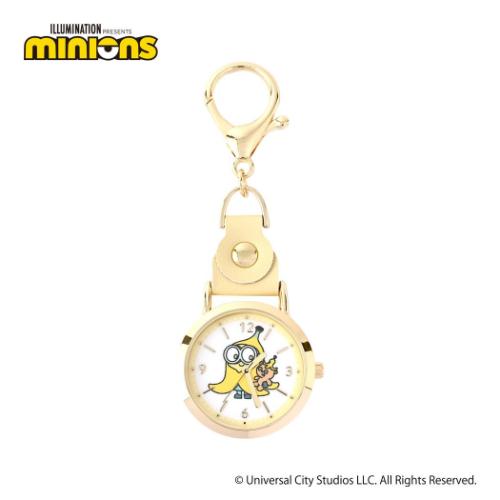 レザーウォッチKC キーホルダー時計 ミニオンズ YE ユニバーサル映画 フィールドワーク プレゼント 女性 レディースウォッチ かわいい メール便可