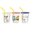 ストロー付タンブラー 3個セット 320ml 蓋付きプラコップ スヌーピー スケートボード ピーナッツ スケーター フタ付きコップ