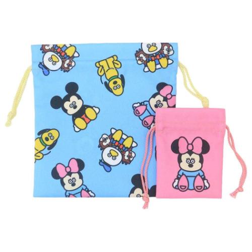 巾着＆豆巾着セット 巾着袋 DISNEYx松本セイジ ミニー ディズニー マリモクラフト きんちゃくポーチ 小..