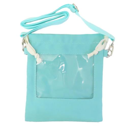 推しぬいマチ付き巾着 クリアポーチ ミント カミオジャパン ぬいポーチ 透明 推し活 メール便可