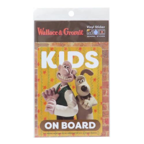 ビッグサイズステッカー ビッグシール ウォレスとグルミット KIDS ON BOARD ゼネラルステッカー 車用ス..