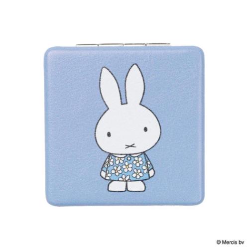 コンパクトミラー 手鏡 ミッフィー MIFFY BLUE FLOWER ブルー ディックブルーナ エフエービージャパン 折りたたみミラー 絵本メール便可