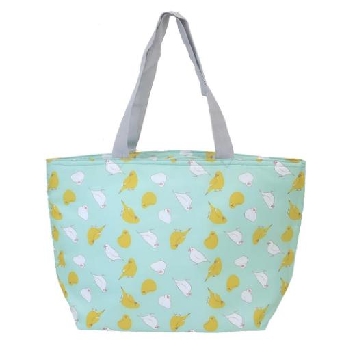 ファスナー付きクーラートート 保冷トートバッグ ハミングバード ミントイン 手提げかばん レジャーバッグ