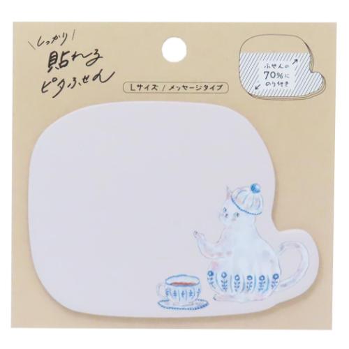 しっかり貼れるピタふせん L メッセージタイプ 付箋 トコロコムギ あやしいティータイムにゃんこ ヒサゴ メッセージカード ギフト かわいい メール便可