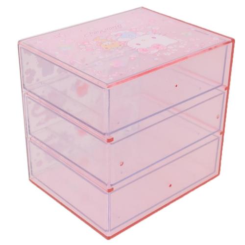 3段チェスト 卓上収納 ハローキティ サンリオ ケイカンパニー 小物入れ 収納ケース [2]