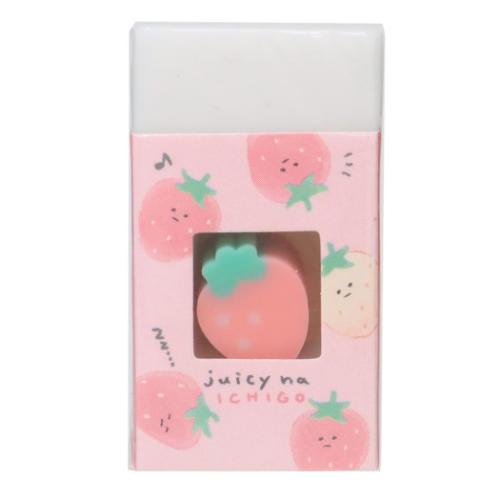 ミニ消し入消しゴム けしごむ ジューシーなにんじんとなかまたち いちご カミオジャパン 新学期準備文..