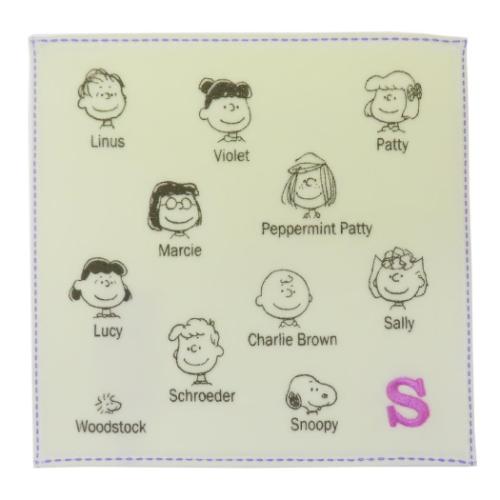 イニシャルミニタオル ミニタオル スヌーピー S ピーナッツ マリモクラフト 汗拭きタオル メール便可