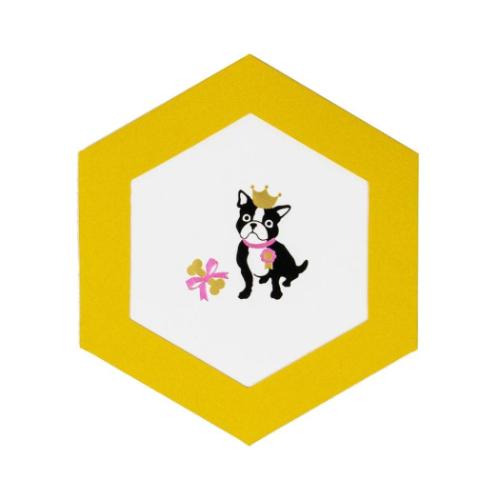 メッセージカード DOG'S Party グリーティングカード ROKKAKU CARD フレンチブルドック いぬ フタバ イヌ 箔押し カード＆封筒 メール便可