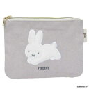 ミニフラットポーチ 平ポーチ ミッフィー BRUNA FLUFFY APPLIQUE ウサギ ディックブルーナ エフエービージャパン 小物入れ 絵本メール便可